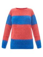 Matchesfashion.com Molly Goddard - Noah Striped Mohair-blend Sweater - Womens - Pink Multi