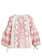 Matchesfashion.com D'ascoli - Tidewater Floral Print Cotton Blouse - Womens - Red Print