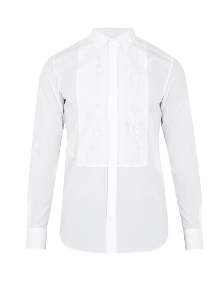 Alexander Mcqueen Embroidered-bib Cotton-poplin Shirt