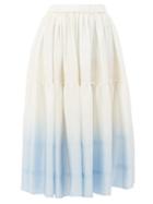 Matchesfashion.com Anaak - Avadi Dgrad Silk-charmeuse Skirt - Womens - Blue Multi