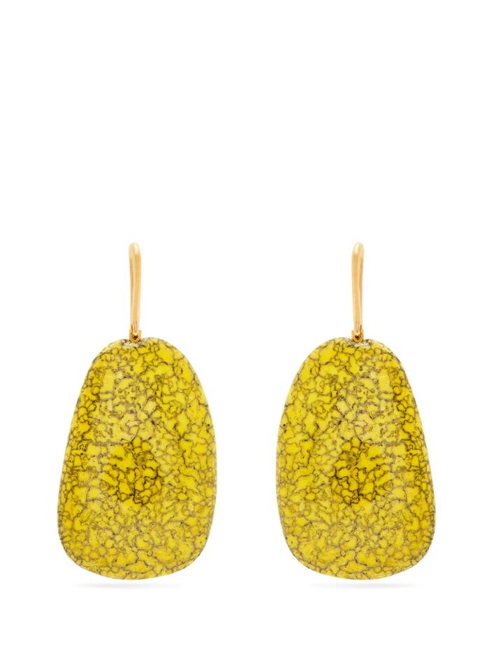 Isabel Marant Square Marbled-stone Drop Earrings