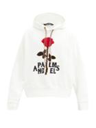 Matchesfashion.com Palm Angels - Red Rose-printed Cotton-jersey Hooded Sweatshirt - Mens - Red White