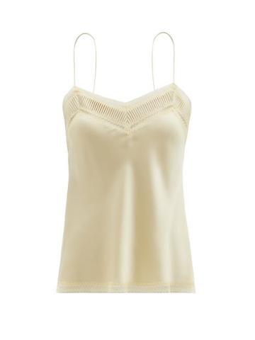 Ladies Lingerie Carine Gilson - V-neck Lace-trimmed Silk-satin Camisole - Womens - Gold