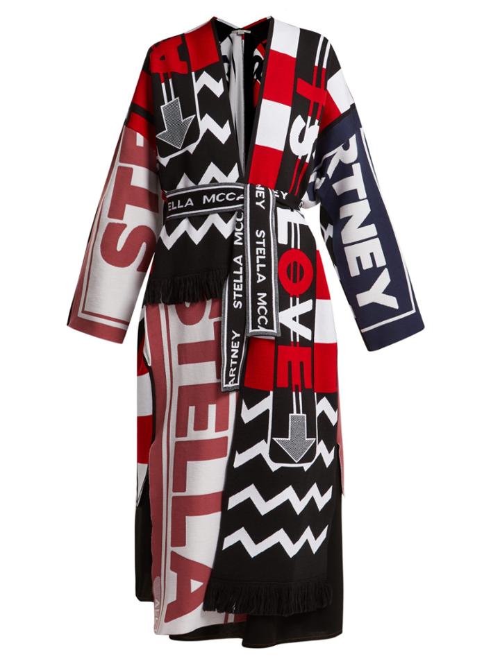Stella Mccartney Graphic Logo-knit Oversized Cardigan