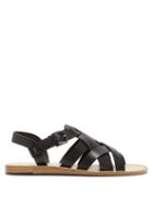 Matchesfashion.com Dolce & Gabbana - Cross-strap Leather Sandals - Mens - Black