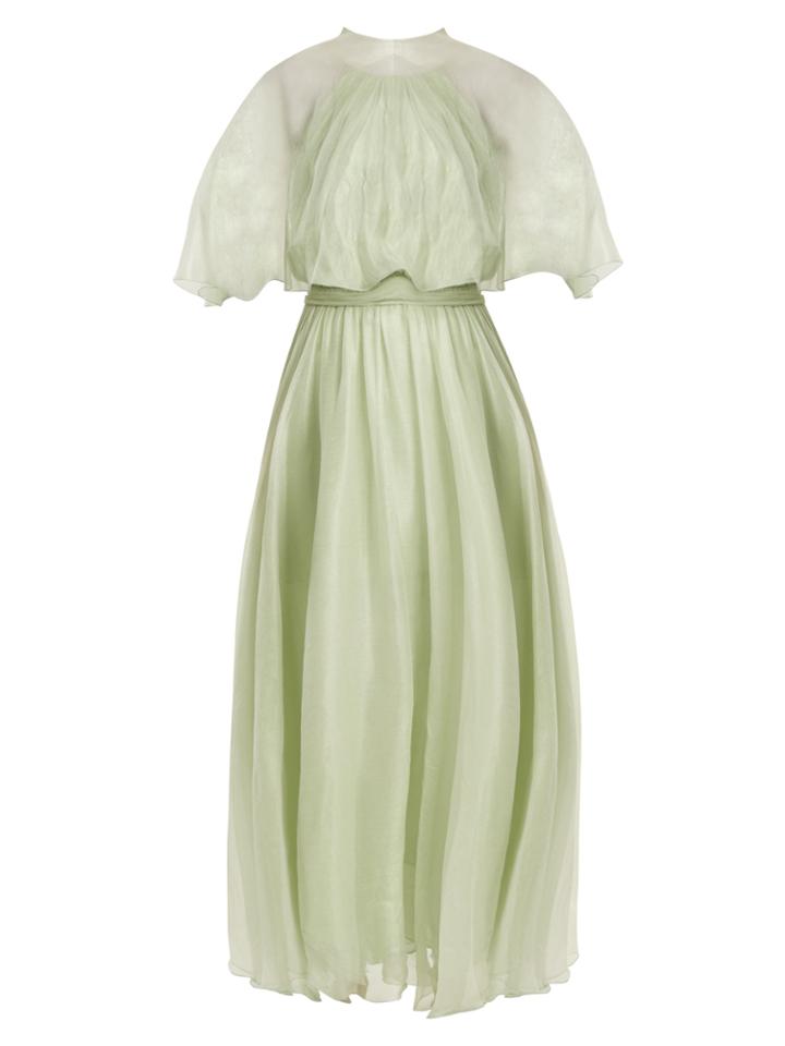 Maria Lucia Hohan Irini Detachable-cape Mousseline Gown