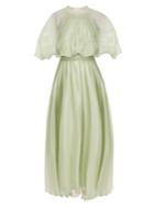 Maria Lucia Hohan Irini Detachable-cape Mousseline Gown
