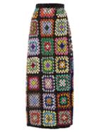 Matchesfashion.com Ashish - Sequinned Patchwork Crochet Maxi Skirt - Womens - Multi