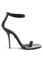 Dolce & Gabbana - Faux Pearl-embellished Leather Sandals - Womens - Black