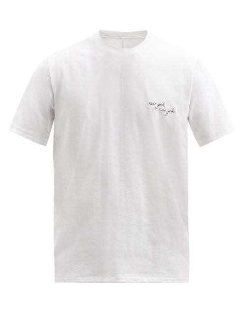 Matchesfashion.com Rag & Bone - New York-embroidered Cotton-jersey T-shirt - Mens - White