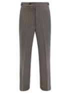 Matchesfashion.com Needles - Striped Flannel Suit Trousers - Mens - Grey