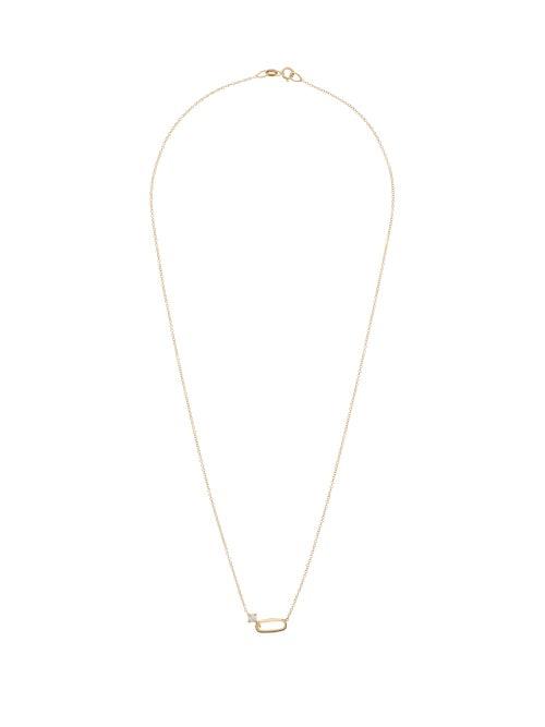 Matchesfashion.com Lizzie Mandler - Diamond & 18kt Gold Pendant Necklace - Womens - Yellow Gold