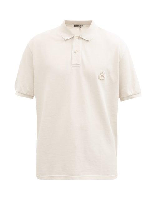 Matchesfashion.com Isabel Marant - Anafiko Logo-embroidered Cotton-piqu Polo Shirt - Mens - White