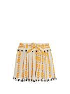 Matchesfashion.com Dodo Bar Or - Ariana Woven Cotton Wrap Mini Skirt - Womens - Yellow Multi