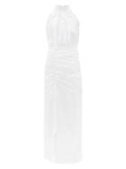 Matchesfashion.com Raquel Diniz - Constance Embroidered Cotton-poplin Maxi Dress - Womens - White