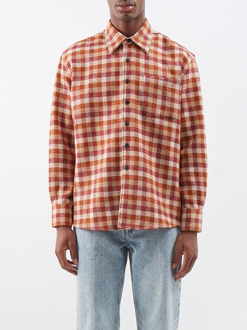 Our Legacy - Work Shop Above Checked Wool Shirt - Mens - Brown Multi