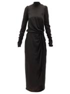 Matchesfashion.com Zimmermann - Drape Knotted Silk-chiffon Dress - Womens - Black