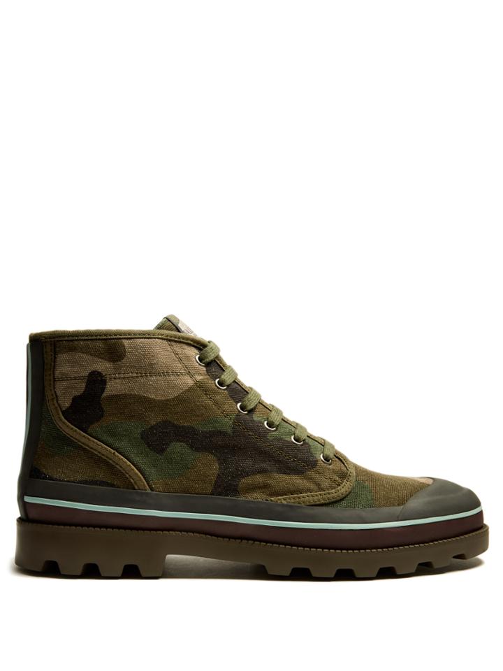 Valentino Camouflage-print Canvas Boots