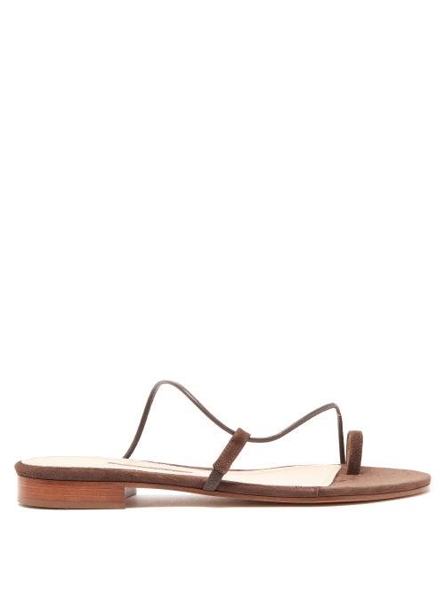 Matchesfashion.com Emme Parsons - Susan Slide Suede Sandals - Womens - Dark Brown