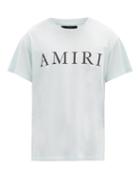 Matchesfashion.com Amiri - Logo-print Cotton T-shirt - Mens - Blue
