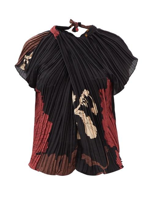 Johanna Ortiz - Fantastical Stories Pliss Recycled-fibre Blouse - Womens - Black