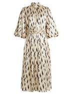 Joseph Owen High-neck Zebra-print Silk Dress
