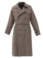 Matchesfashion.com A.p.c. - Greta Checked Wool-blend Trench Coat - Womens - Black Grey