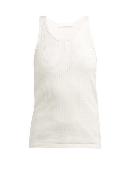 Matchesfashion.com Helmut Lang - Ribbed Cotton Tank Top - Womens - Ivory