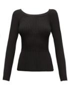 Matchesfashion.com Altuzarra - Sweetwater Off-the-shoulder Ribbed-knit Top - Womens - Black