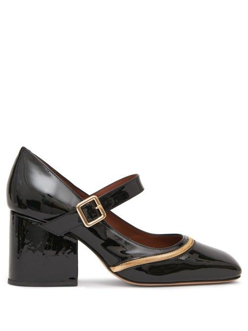 Matchesfashion.com Osman - Nina Patent-leather Mary Jane Pumps - Womens - Black Gold