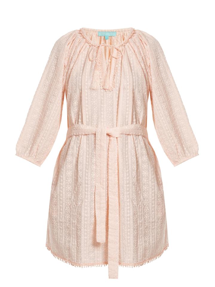 Melissa Odabash Alicia Waist-tie Embroidered Cotton Dress