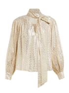 Matchesfashion.com Masscob - Reina Leopard Brocade Silk Blend Blouse - Womens - Gold