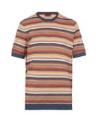 Matchesfashion.com Altea - Striped Linen Blend T Shirt - Mens - Multi