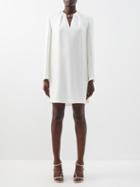 Valentino - V-logo Chain Silk-cady Mini Dress - Womens - White