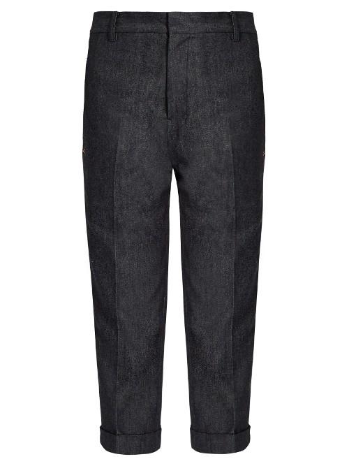 Yohji Yamamoto Regulation Dropped-crotch Cropped Jeans