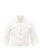 Matchesfashion.com Jw Anderson - Cropped Denim Jacket - Womens - White