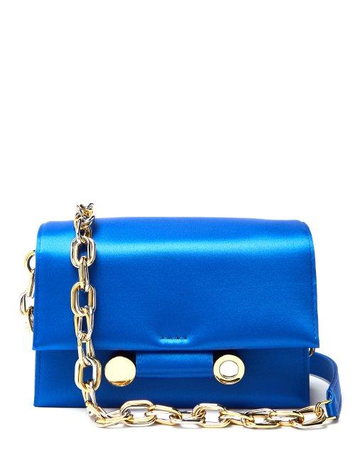 Matchesfashion.com Marni - Caddy Satin Cross Body Bag - Womens - Blue