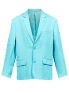 Balenciaga - Single-breasted Creased Twill Suit Jacket - Womens - Blue