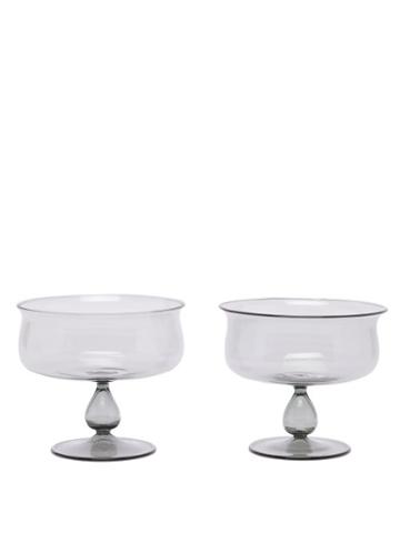 Yali Glass - Set Of Two Coupe Glasses - Grey