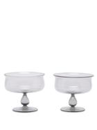 Yali Glass - Set Of Two Coupe Glasses - Grey