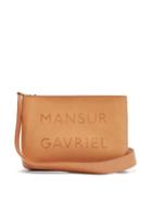 Matchesfashion.com Mansur Gavriel - Logo Debossed Leather Cross Body Bag - Womens - Brown Multi