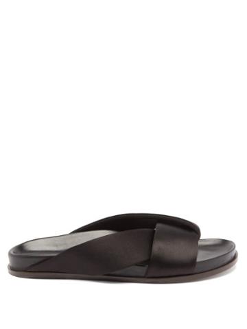 Matchesfashion.com Emme Parsons - Folded-strap Satin Slides - Womens - Black