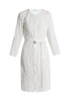 Melissa Odabash Cecilia Embroidered Collarless Shirtdress