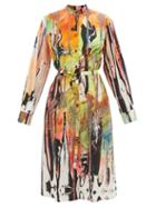 Ladies Rtw Christopher Kane - Mindscape Abstract-print Cotton Midi Shirt Dress - Womens - Multi