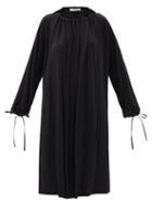 Matchesfashion.com Palmer//harding - First Moment Ruched-neck Jersey Midi Dress - Womens - Black
