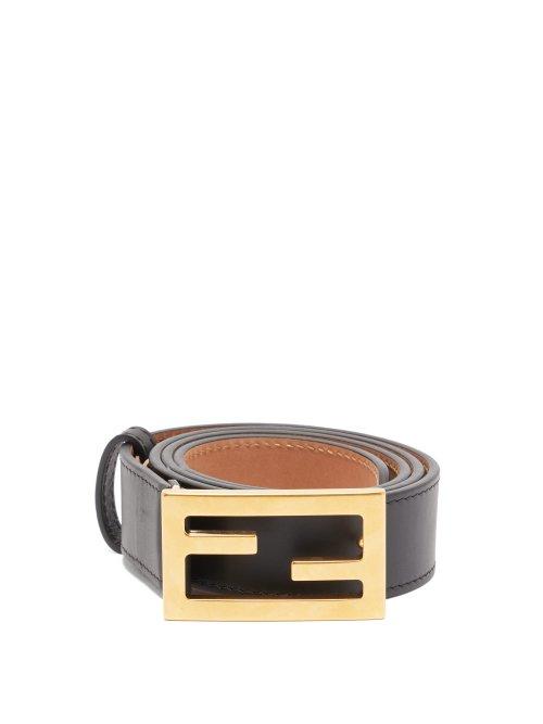 Matchesfashion.com Fendi - Ff Buckle Leather Belt - Womens - Black
