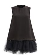 Simone Rocha - Georgette Tulle-underskirt Crepe Mini Dress - Womens - Black