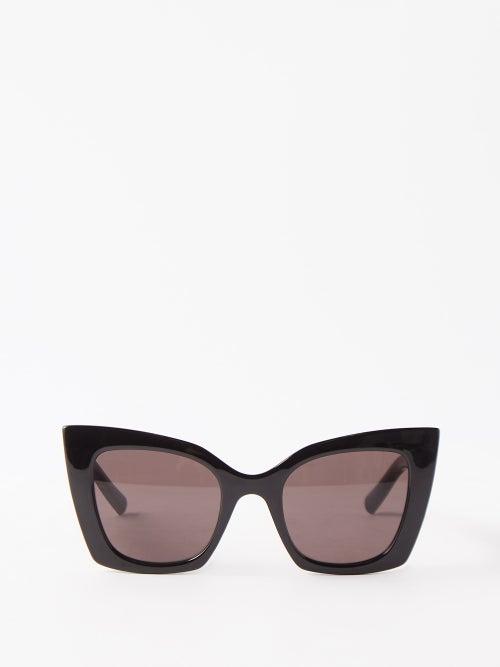 Saint Laurent Eyewear - Oversized Cat-eye Acetate Sunglasses - Womens - Black