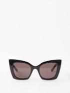 Saint Laurent Eyewear - Oversized Cat-eye Acetate Sunglasses - Womens - Black