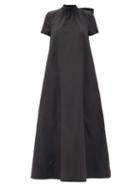 Matchesfashion.com Staud - Llana Tie-neck Cotton-blend Maxi Dress - Womens - Black